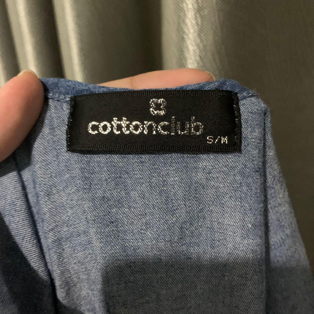 Cotton Club] Blue Dress, Fesyen Wanita, Pakaian Wanita, Gaun ...
