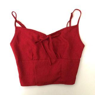 Cotton On 90’s Style Red Camisole/ Sleeveless Crop Top