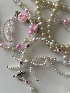 custom beaded necklace!! coquette dollette fairycore cottagecore