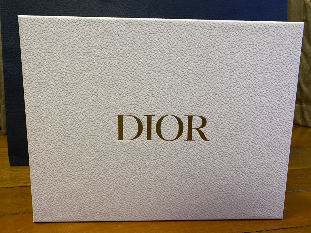 Dior Gift Box with ribbon and paper wrapping and receipt wallet (inside