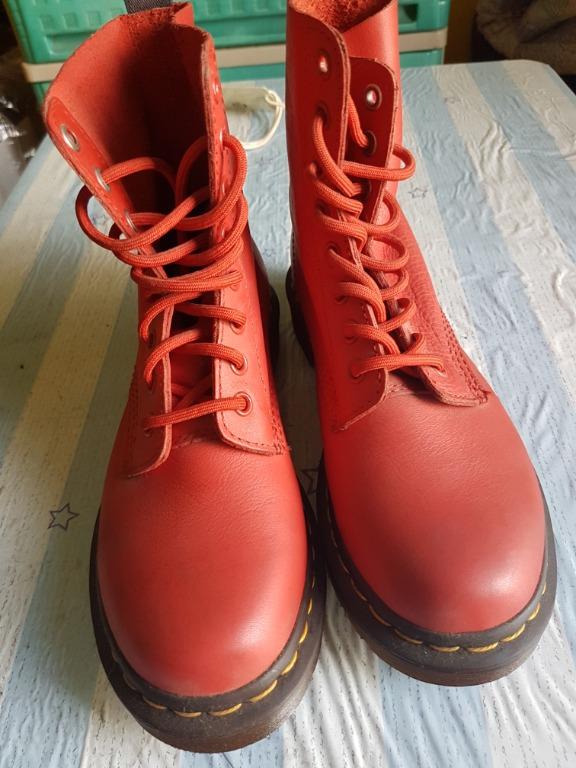 dr. martens 1460 black floral and pascal virginia red size us6 uk4 Women s Fashion Footwear Boots on Carousell