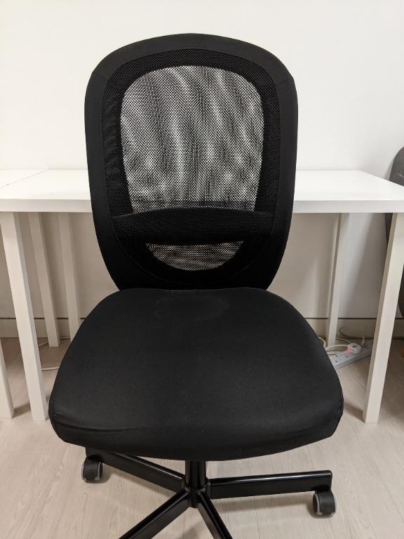 FLINTAN Office chair with armrests - black