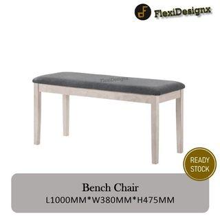 *Free Delivery* 120 cm bench chair w cushion (wood /natural white)