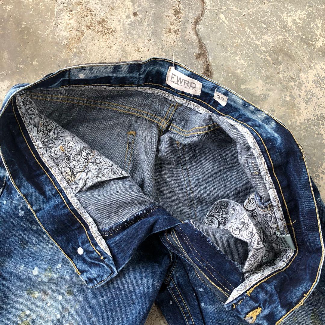 fwrd paint splatter jeans, Men's Fashion, Bottoms, Jeans on Carousell