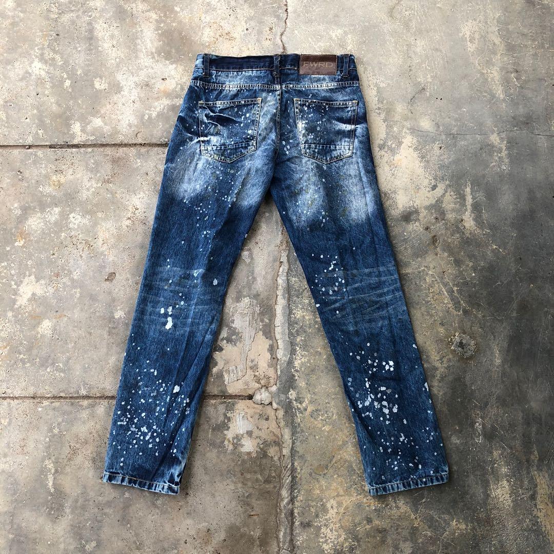 fwrd paint splatter jeans, Men's Fashion, Bottoms, Jeans on Carousell