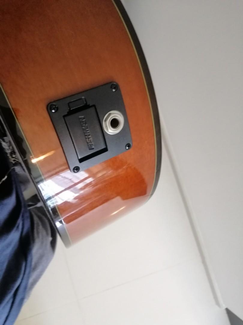 Classical Acoustic Guitar w/ electric jack + Amp + extra strings