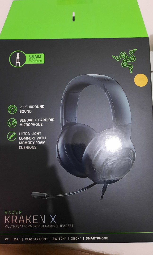 Headset Gaming Razer kraken X, Elektronik, Bagian Komputer \u0026 Aksesoris di  Carousell