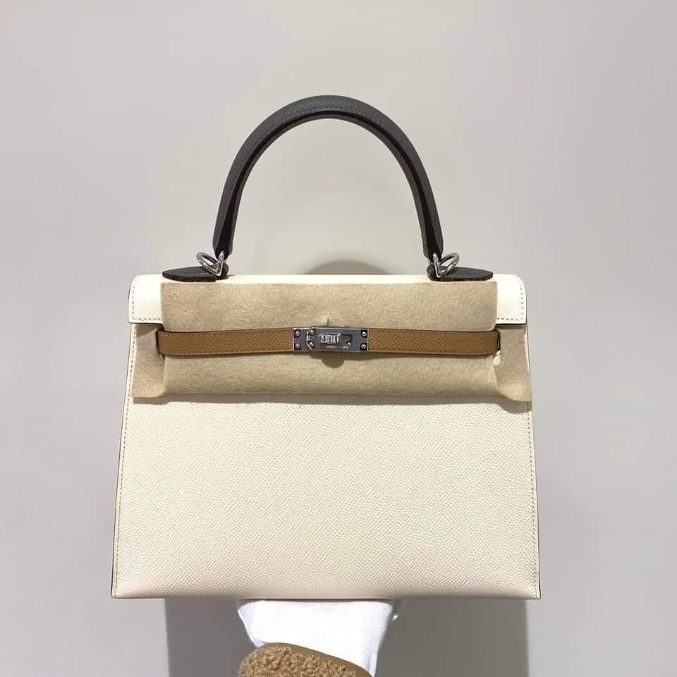 Hermes Kelly Sellier 25 Chai 0M Epsom Handbag