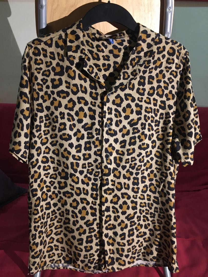 mens leopard print shirt h&m