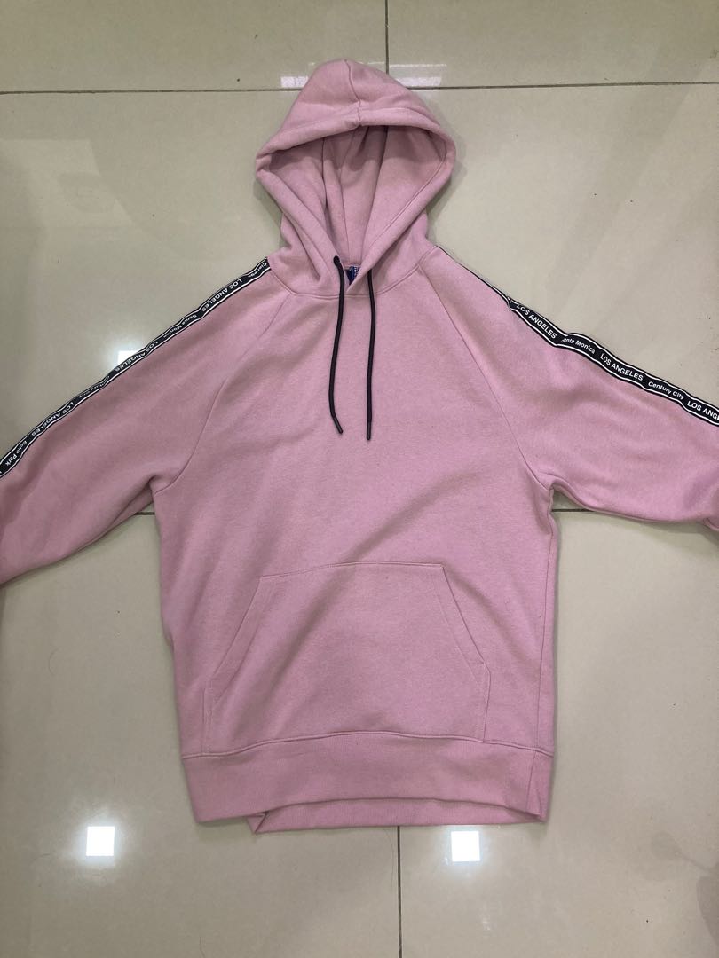H M Los Angeles Hoodie Soft Pink Men s Size S Men s Fashion