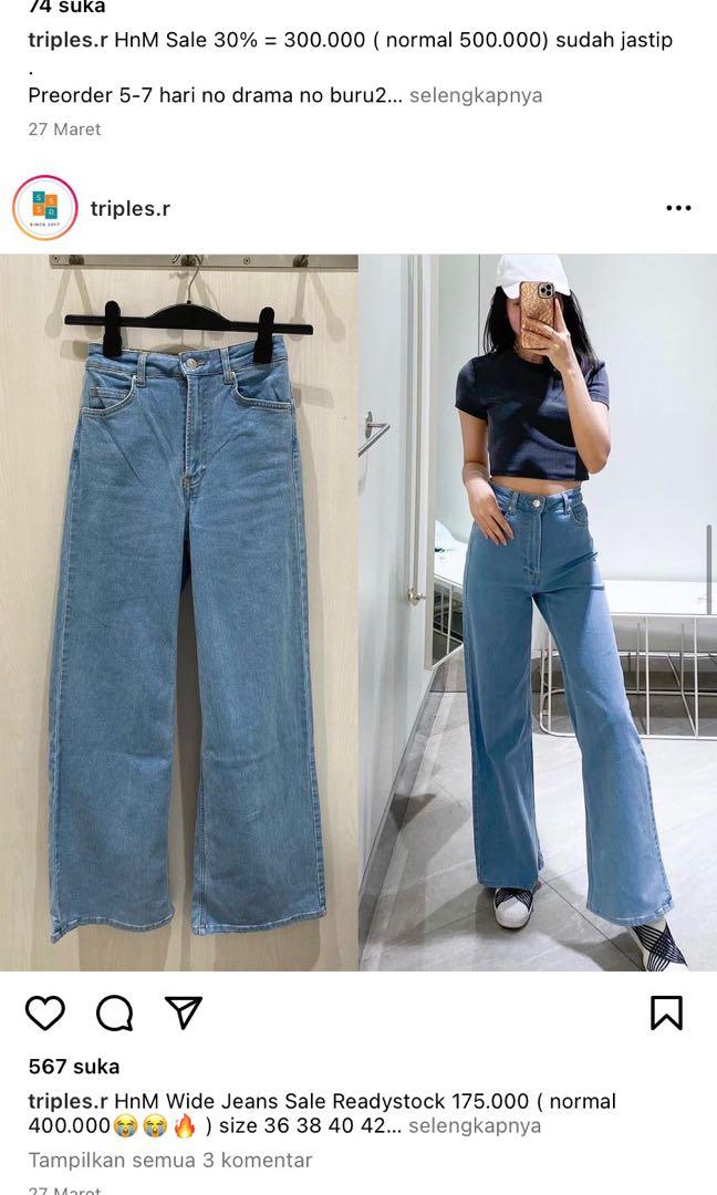 H\u0026m wide leg jeans, Fesyen Wanita 