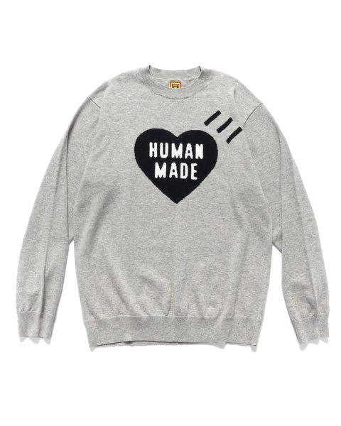 Human Made HEART KNIT L/S GRAY M 冷衫全新, 男裝, 上身及套裝, 衛衣
