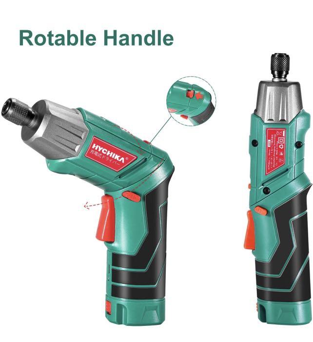 Cordless Screwdriver, HYCHIKA 4V 2.0Ah Electric Screwdriver Rechargeable  Screw Gun & Bit Set, Front LED and Rear Flashlight, Ratchet Wrench, DC  Charging with USB Cable, 36pcs Accessories 