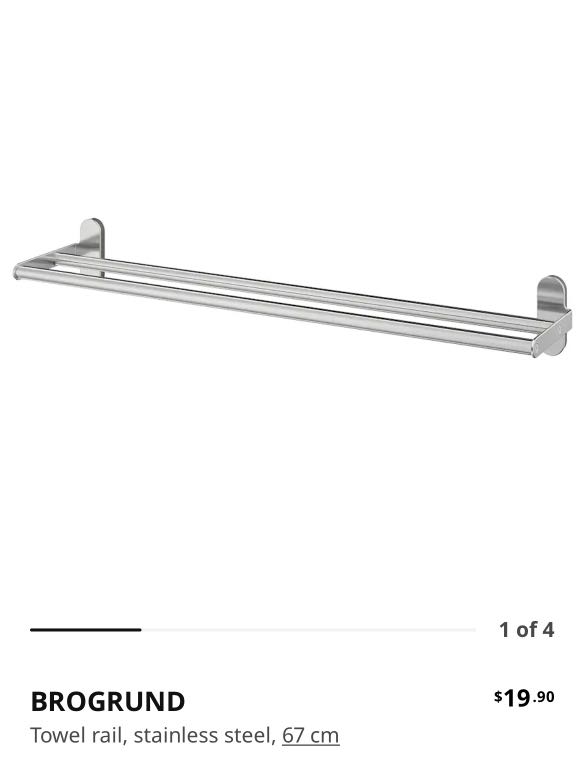 IKEA BROGRUND Towel Rail, Furniture & Home Living, Bathroom & Kitchen Fixtures on Carousell