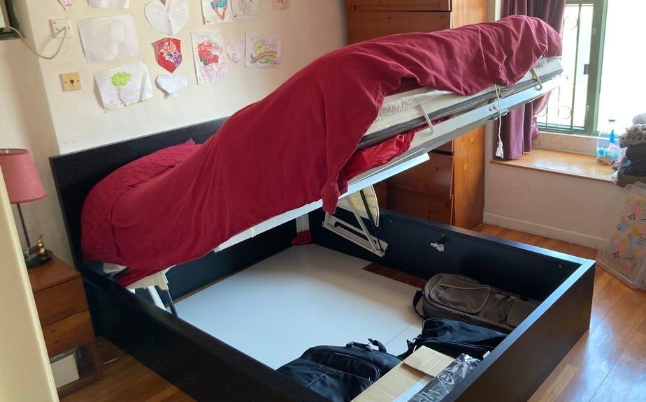 IKEA MALM Ottoman Queen size bed with hydraulics and storage underneath