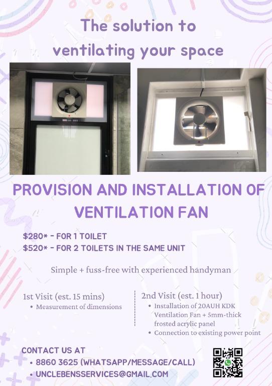 Installation of Ventilation Fan in Toilets631092003187231110