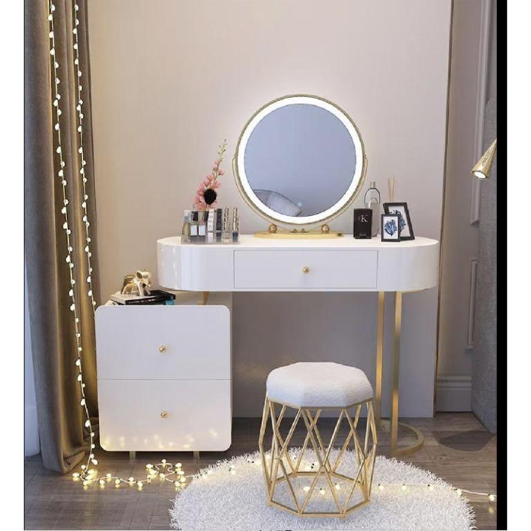 Jennifer Dressing Table with Side Cabinet