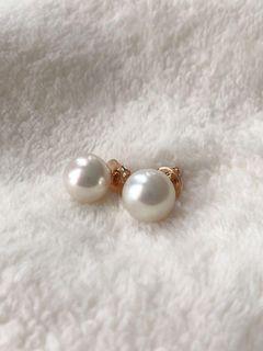 Jewelmer White South Sea Pearl Stud 18k Rose Gold Earrings