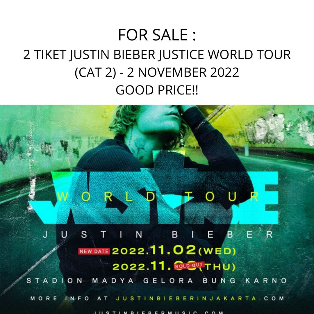 JUSTIN BIEBER WORLD TOUR TICKET CAT 2 INDONESIA, Tickets & Vouchers