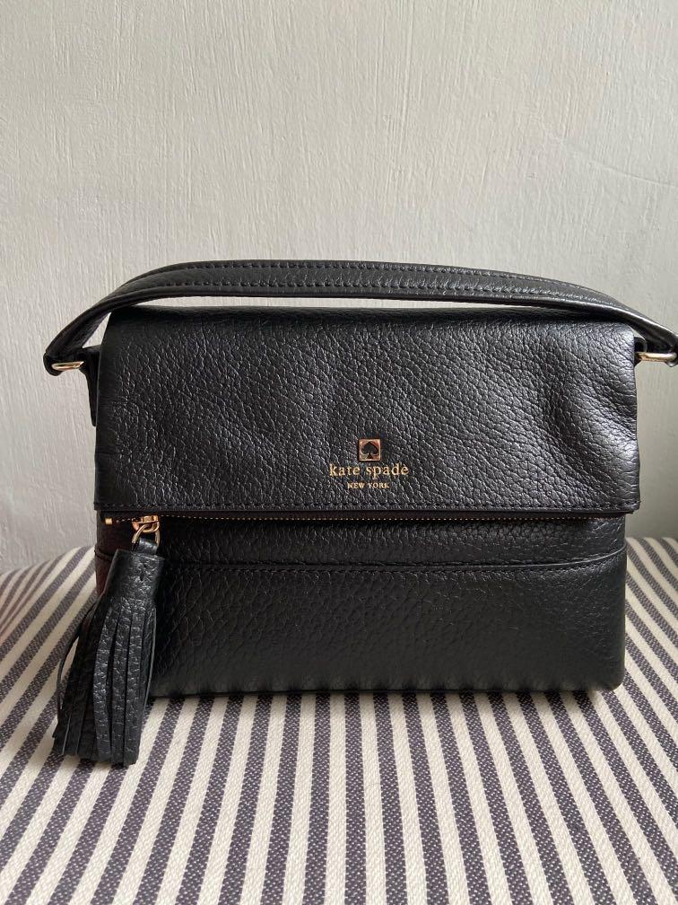 Kate spade cobble hill flap tassel leather crossbody bag