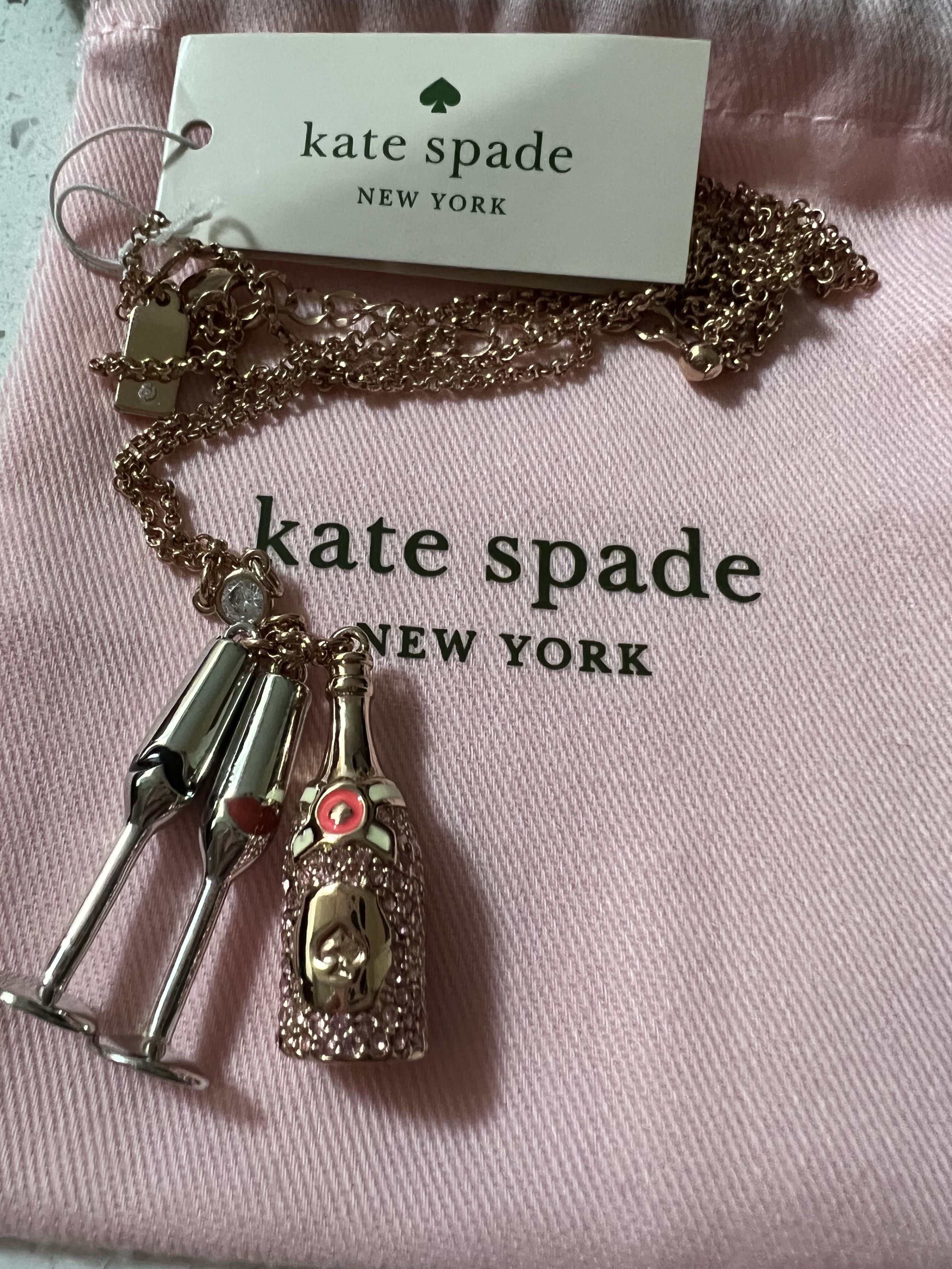 Kate spade champagne bottle necklace store