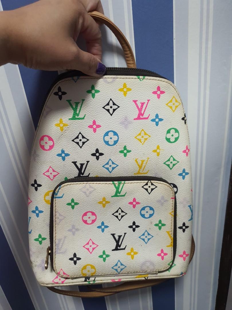 colorful louis vuitton white backpack