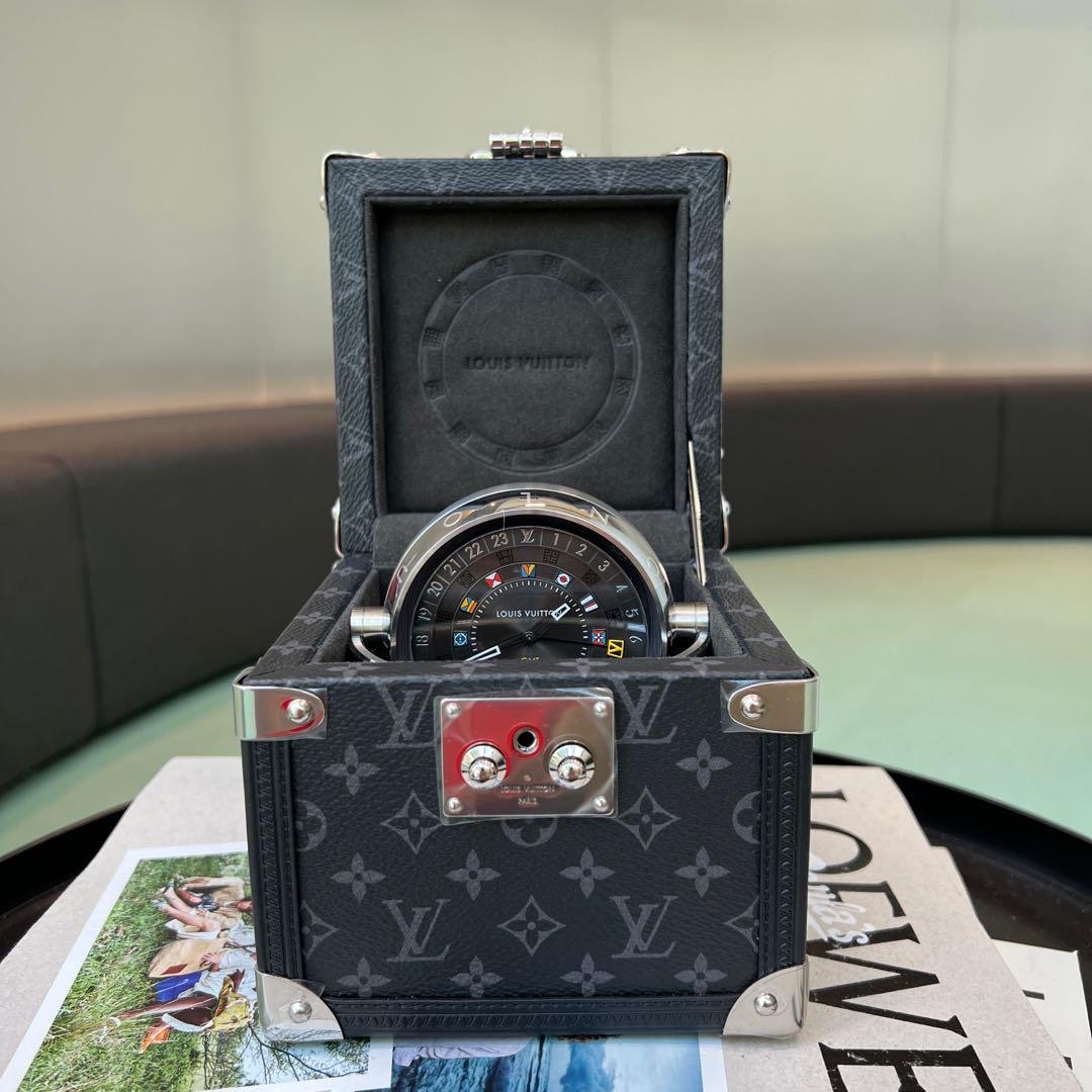 Trunk Table Clock in Black - Watches and Jewelry Q1Q030, LOUIS VUITTON ®