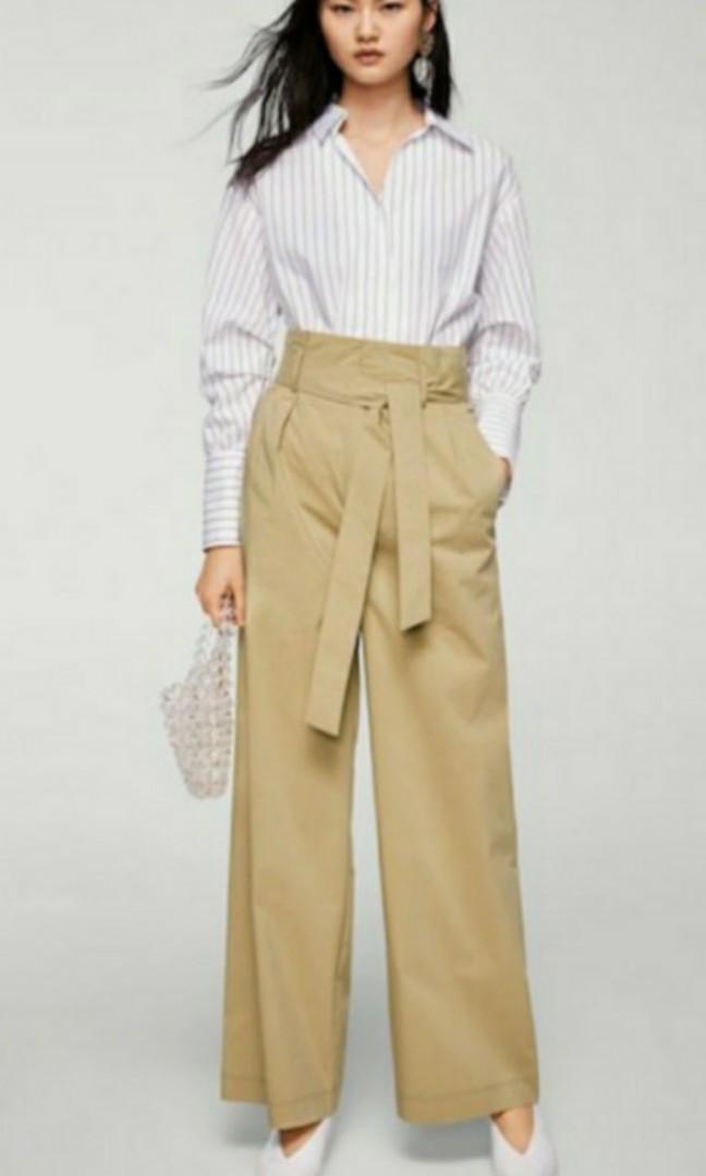 Mango Paper Bag Trousers, Fesyen Wanita 