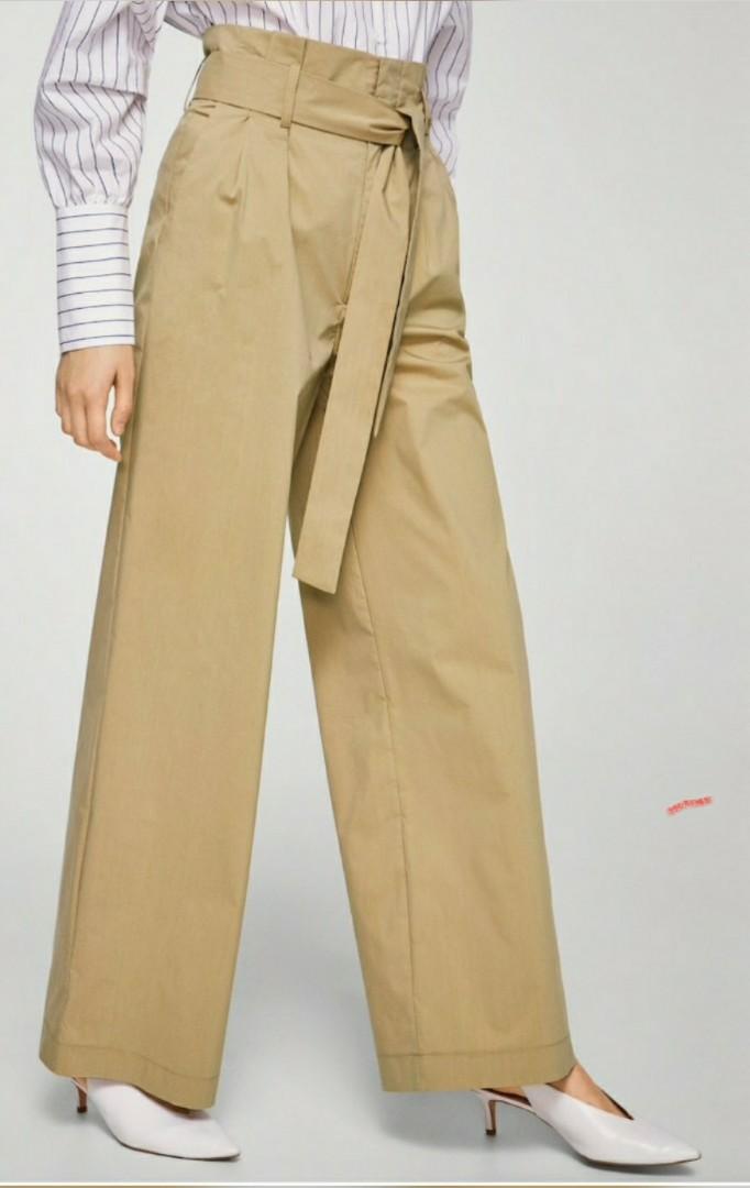 Mango Paper Bag Trousers, Fesyen Wanita 