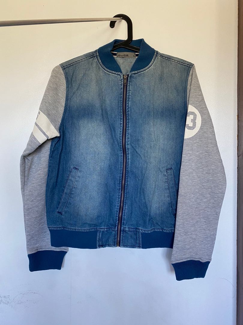 Mens denim varsity jacket, Men's 