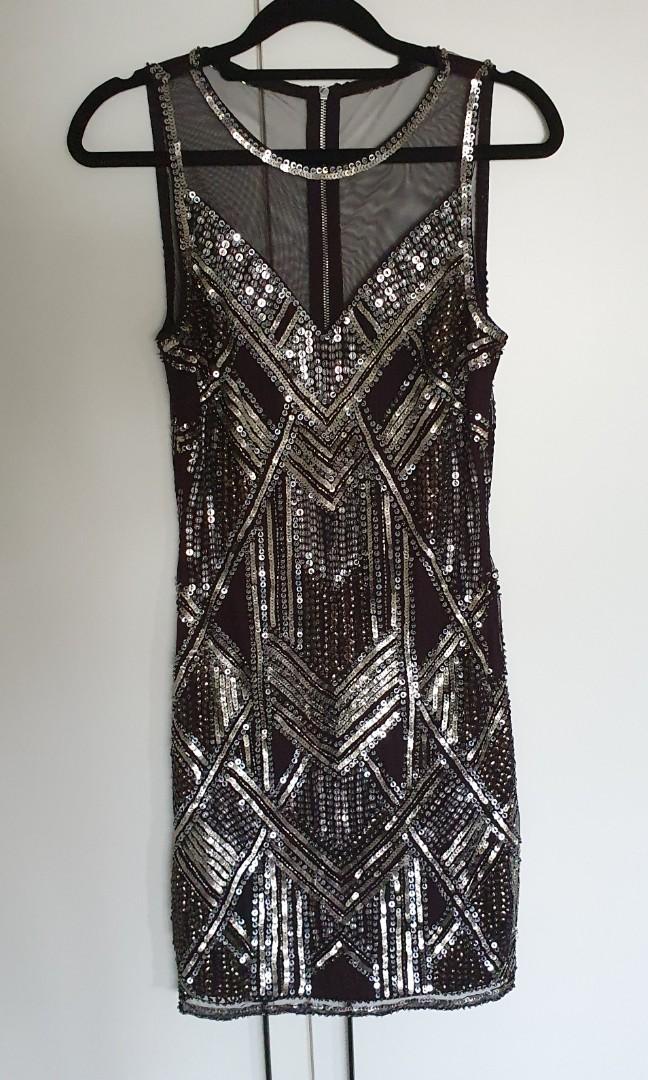 Miss Selfridge sequin mesh party dress