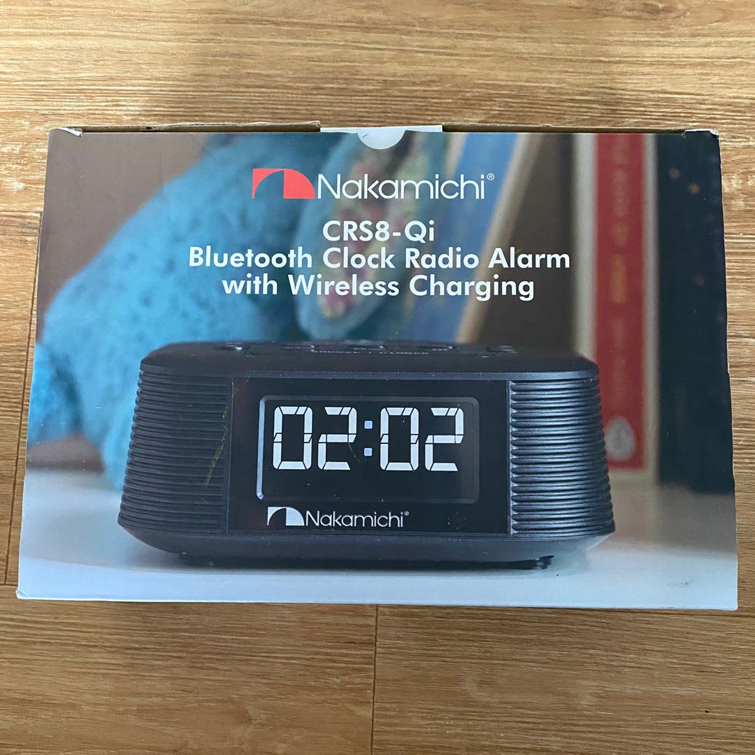 Nakamichi CRS8Qi Bluetooth clock radio alarm with wireless charging, Everything Else on Carousell