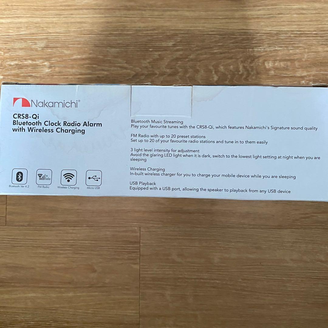 Nakamichi CRS8Qi Bluetooth clock radio alarm with wireless charging, Everything Else on Carousell