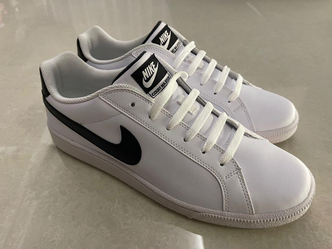  SHOES SNEAKERS NIKE COURT MAJESTIC LEATHER MEN 574236-100 -  WHITE/BLACK - 7.5