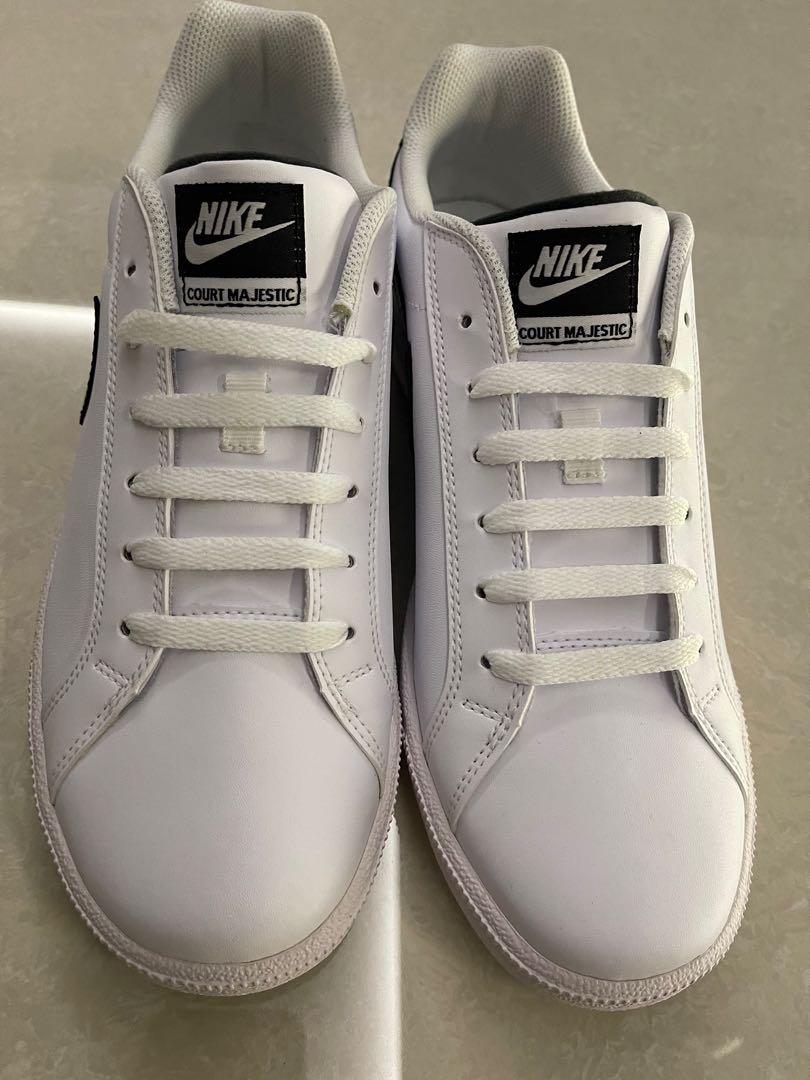  SHOES SNEAKERS NIKE COURT MAJESTIC LEATHER MEN 574236-100 -  WHITE/BLACK - 7.5