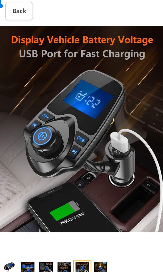 Nulaxy Wireless in-Car Bluetooth FM Transmitter Radio Adapter Car Kit W  1.44 Inch Display Supports TF/SD Card and USB Car Charger for All  Smartphones Audio Players-KM18, Car Accessories, Accessories on Carousell