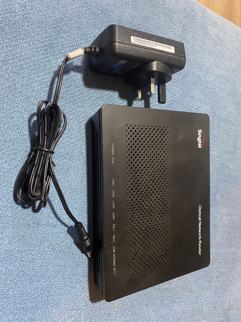 Optical Network Router + Fiber optics & LAN cable, Computers & Tech
