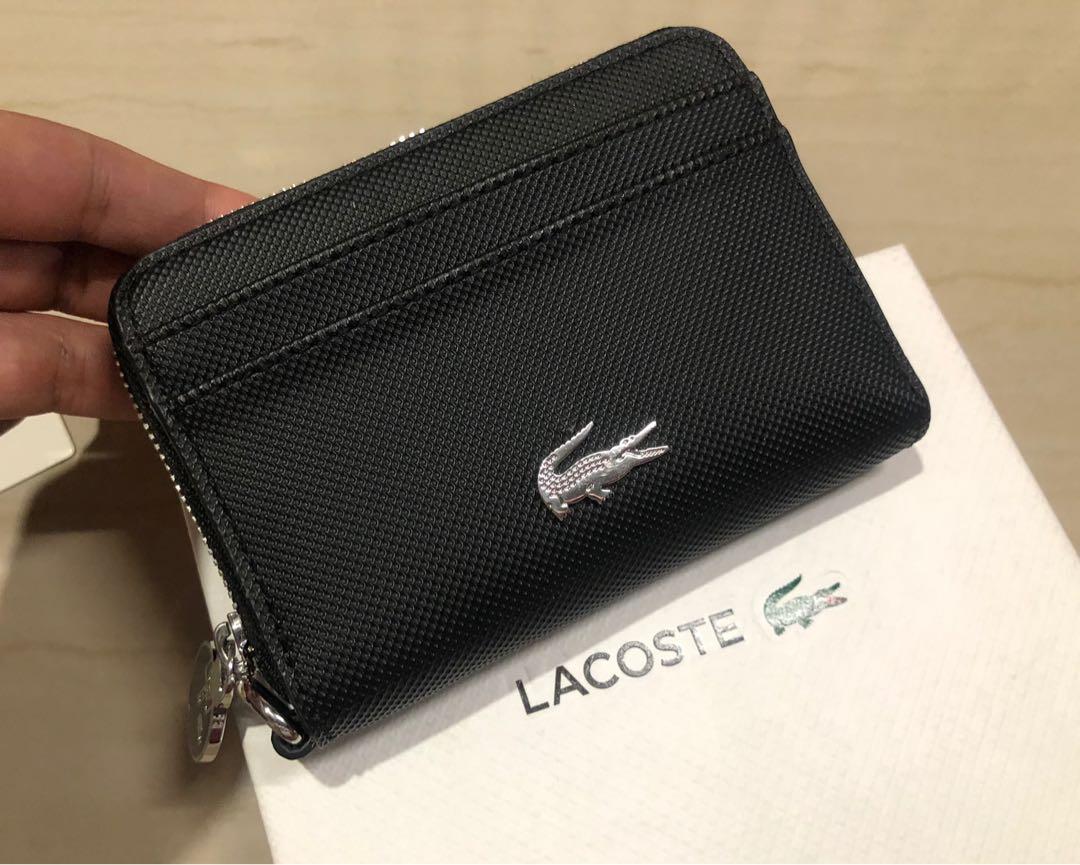 SALE! 100 Lacoste Wallet Card Holder Black, Women's Fashion, Bags
