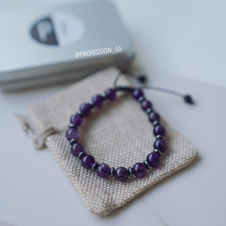 Amethyst Bracelet for Men PF Harmony Crystal Bracelet Men