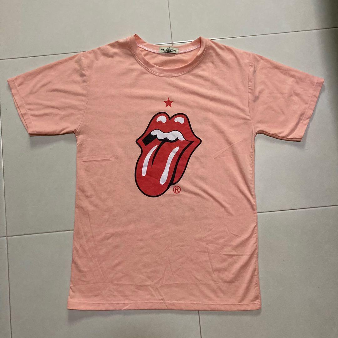 Pink Rolling Stones graphic tee shirt 