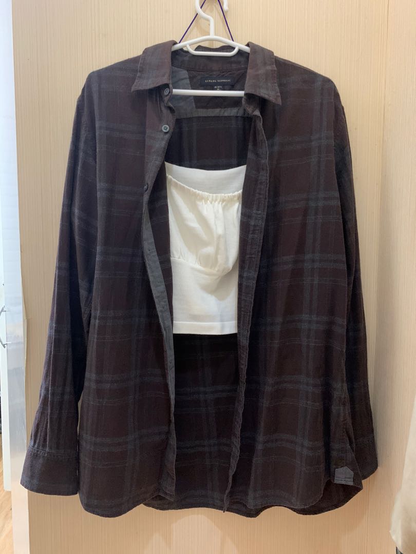 plaid flannel jacket long sleeve, Women 