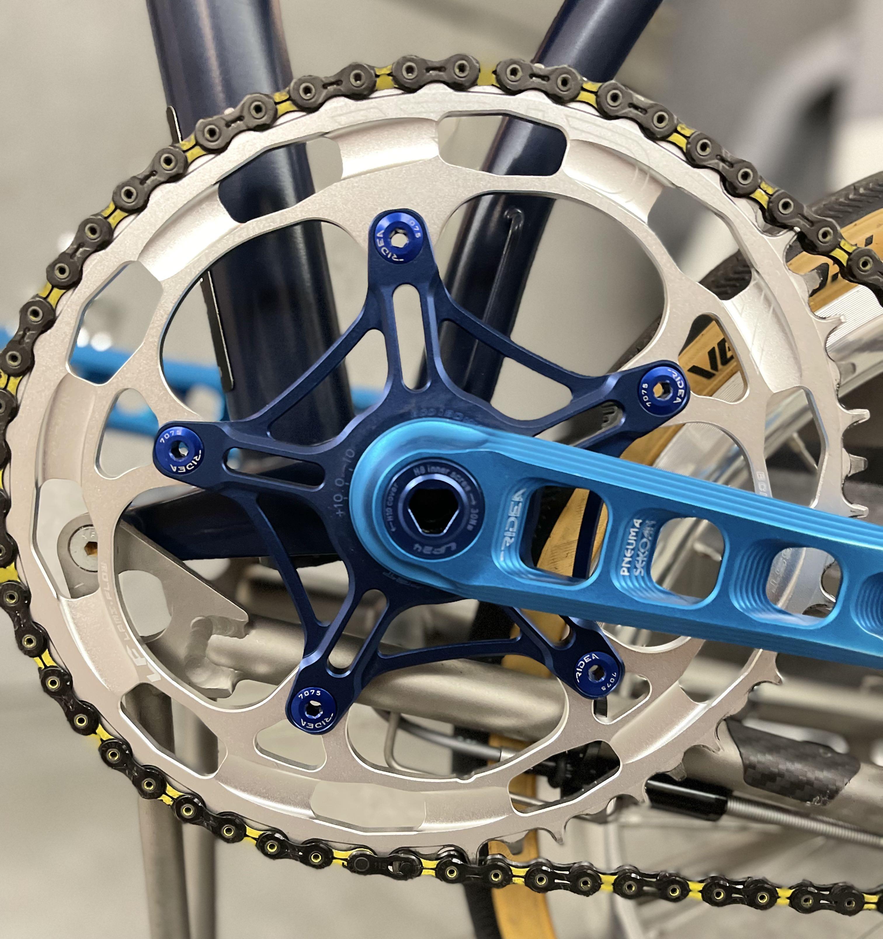 Ridea Pneuma Crankset With Ridea Forged Carbon BB 54T Chairing For Brompton Birdy