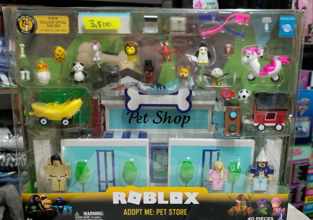 ROBLOX ADOPT ME PET STORE (Category: Designer & Blind Box Toys) located in Malabon City. Submitted by gie_silva (Listing ID 1152861441, Image 1). Description: BRAND NEW ORIGINAL ROBLOX TOY WITH VIRTUAL CODE Roblox Deluxe Playset Adopt Me: Pet Store • Take your favorite Roblox adventures off the screen and into the real world with this unique playset, featuring three iconic characters and accessories • Mix and match parts to build your own unique 