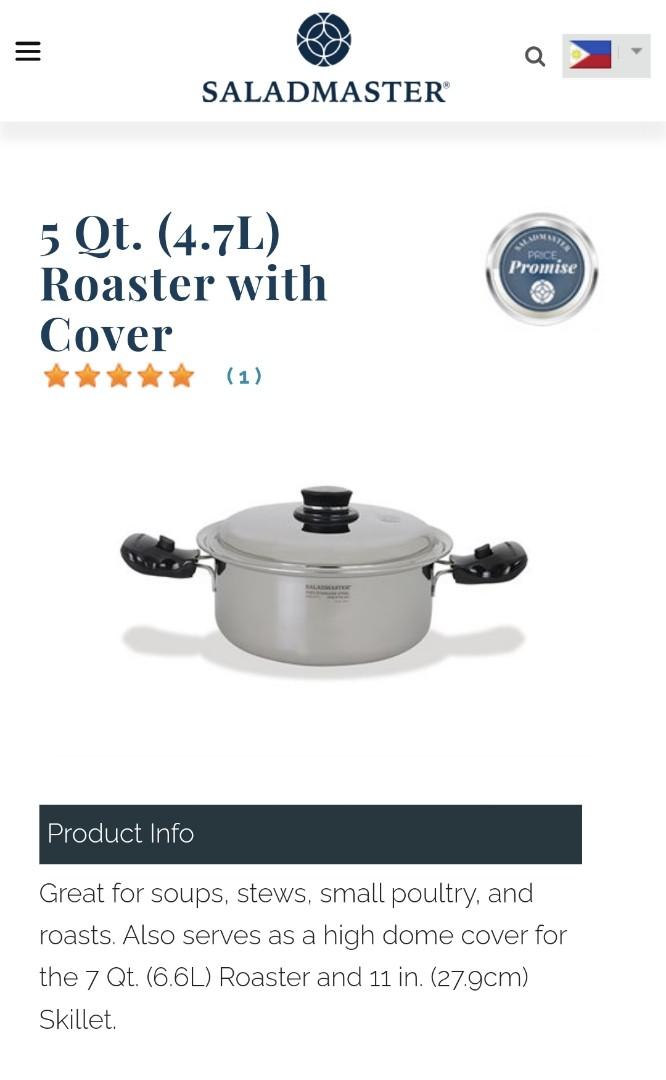 SALAD MASTER (Category: Cookware & Accessories) located in Pasig City. Submitted by tommynulud (Listing ID 1152828452, Image 1). Description: SALAD MASTER (BRAND NEW) Worth 170k+ selling only for 150k (NEGOTIABLE) SELLING AS SET - 5QT ROASTER w/ COVER (4.7L) - ELECTRIC OIL CORE SKILLET w/ COVER - 11 in. (27.9 cm) SQUARE GRIDDLE.
