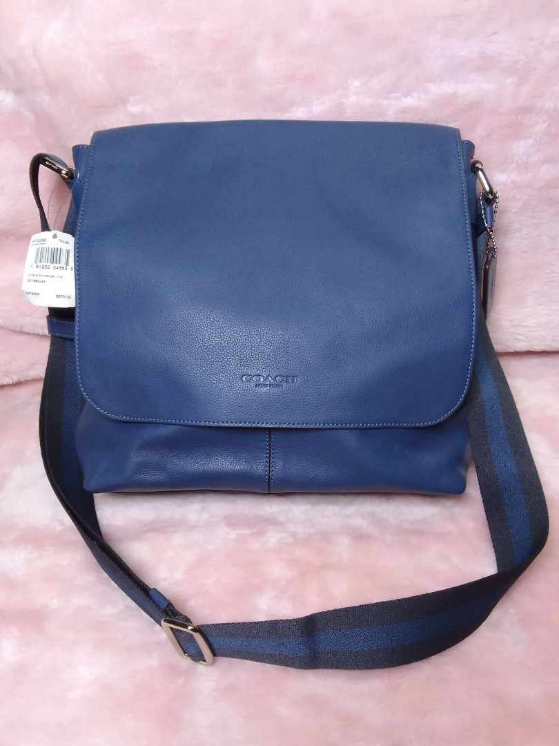 coach navy blue messenger bag
