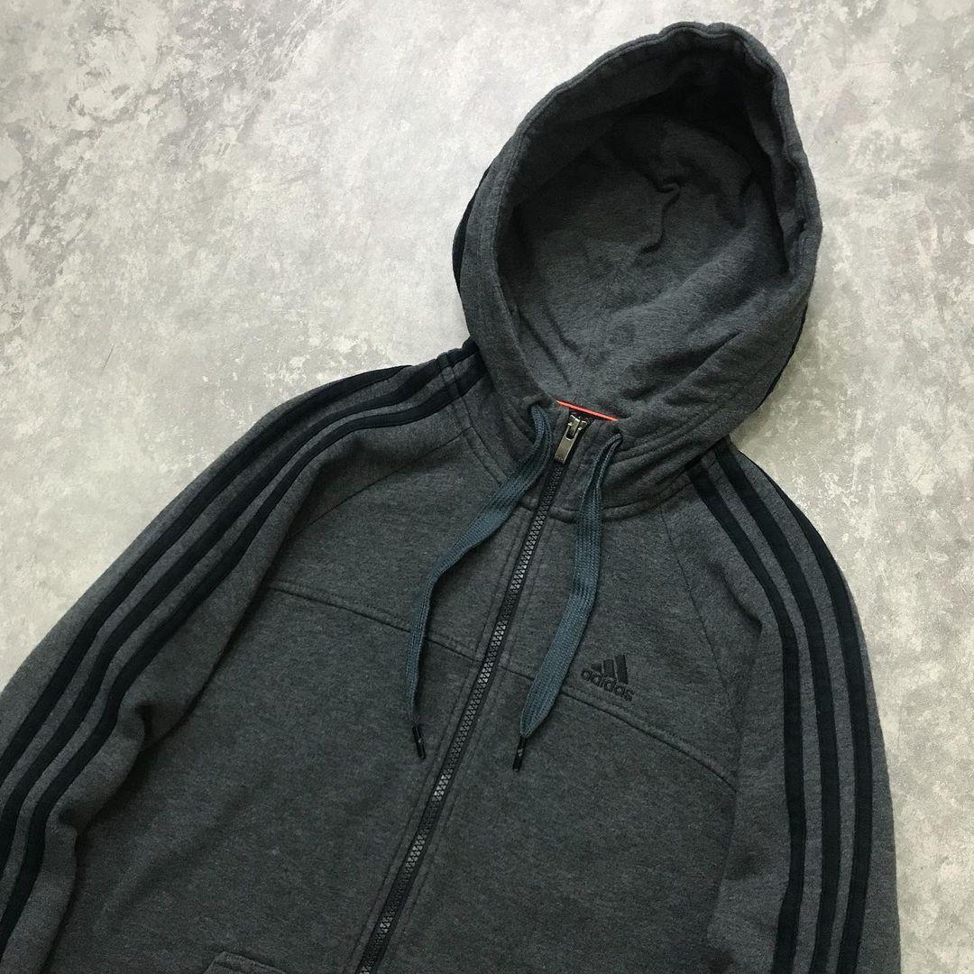 Adidas dark grey hoodie discount