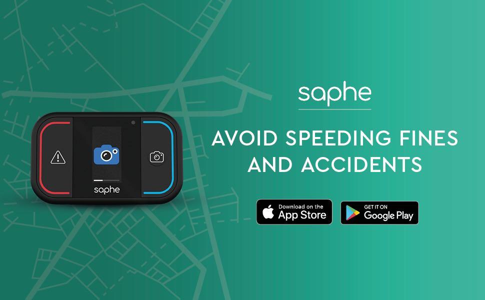 Saphe Drive Mini traffic alarm, speed camera detection and warning system  for car with colour display, works all over Europe, automatic start via