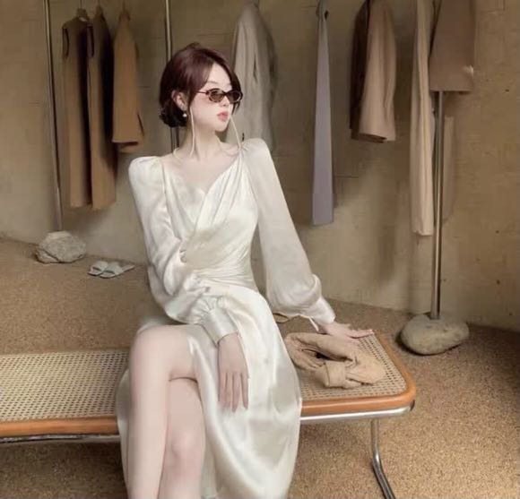 Korean sale silk dress