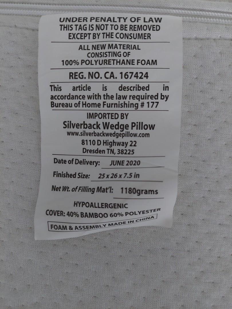 Silverback wedge pillow pregnancy, Furniture & Home Living, Bedding