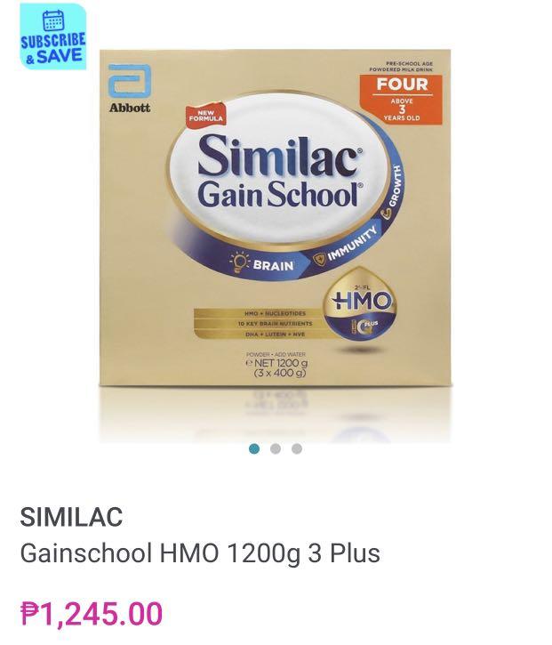 Similac gain school 1.2kg (Category: Weaning & Toddler Feeding) located in Marikina City. Submitted by ashley_closet (Listing ID 1152947411, Image 1). Description: Similac gain 1.2kg.